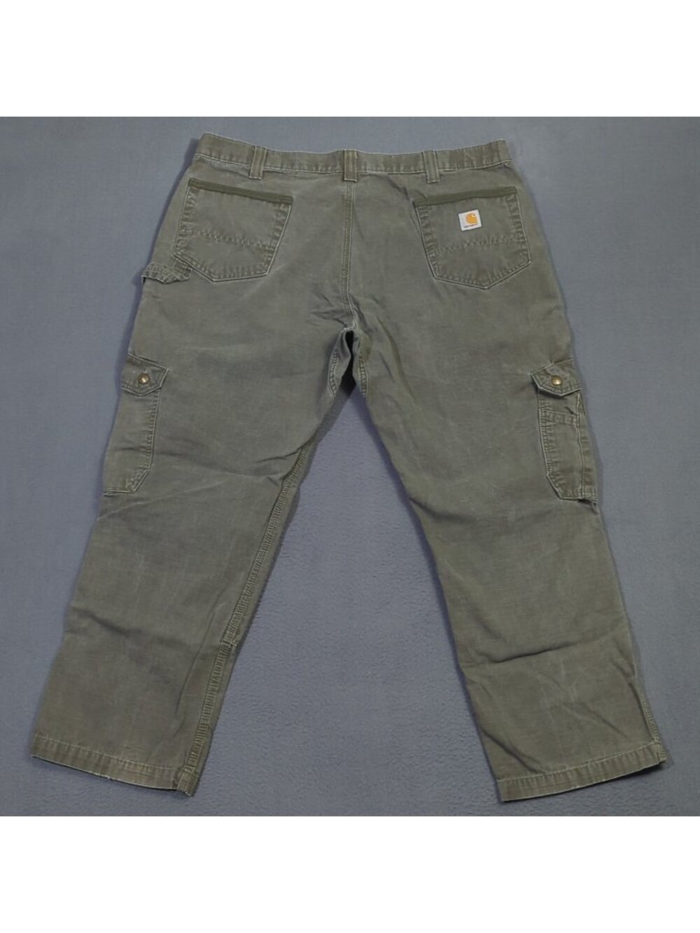 Carhartt Pants Men's 42x30 Fits 40x29 Green B342 MOS Cargo Carpenter Double Knee - Picture 2 of 14